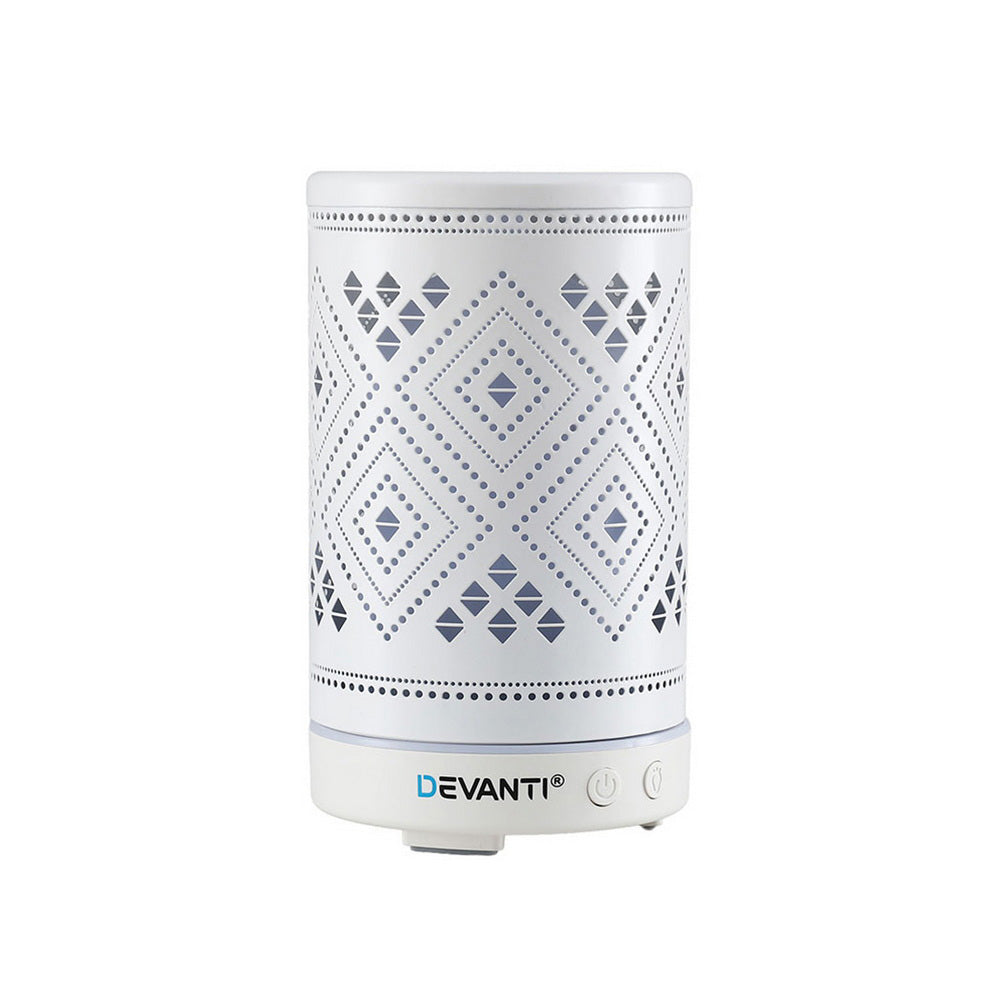 Ultrasonic Aroma Diffuser 100ml LED Lights Iron Humidifier