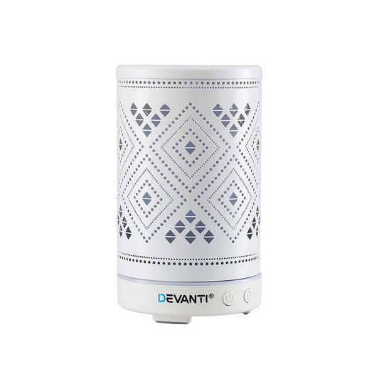 Ultrasonic Aroma Diffuser 100ml LED Lights Iron Humidifier