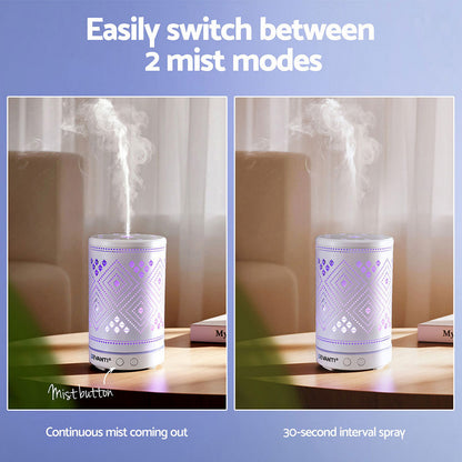 Ultrasonic Aroma Diffuser 100ml LED Lights Iron Humidifier