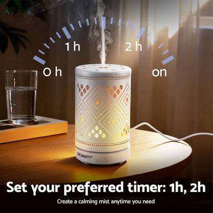 Ultrasonic Aroma Diffuser 100ml LED Lights Iron Humidifier
