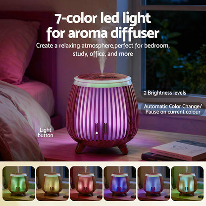 Ultrasonic Aroma Diffuser Aromatherapy 140ml LED Lights