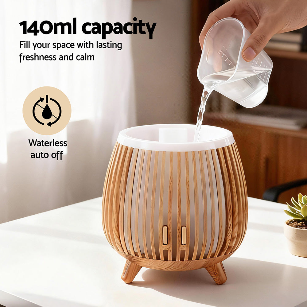 Ultrasonic Aroma Diffuser Aromatherapy 140ml LED Lights