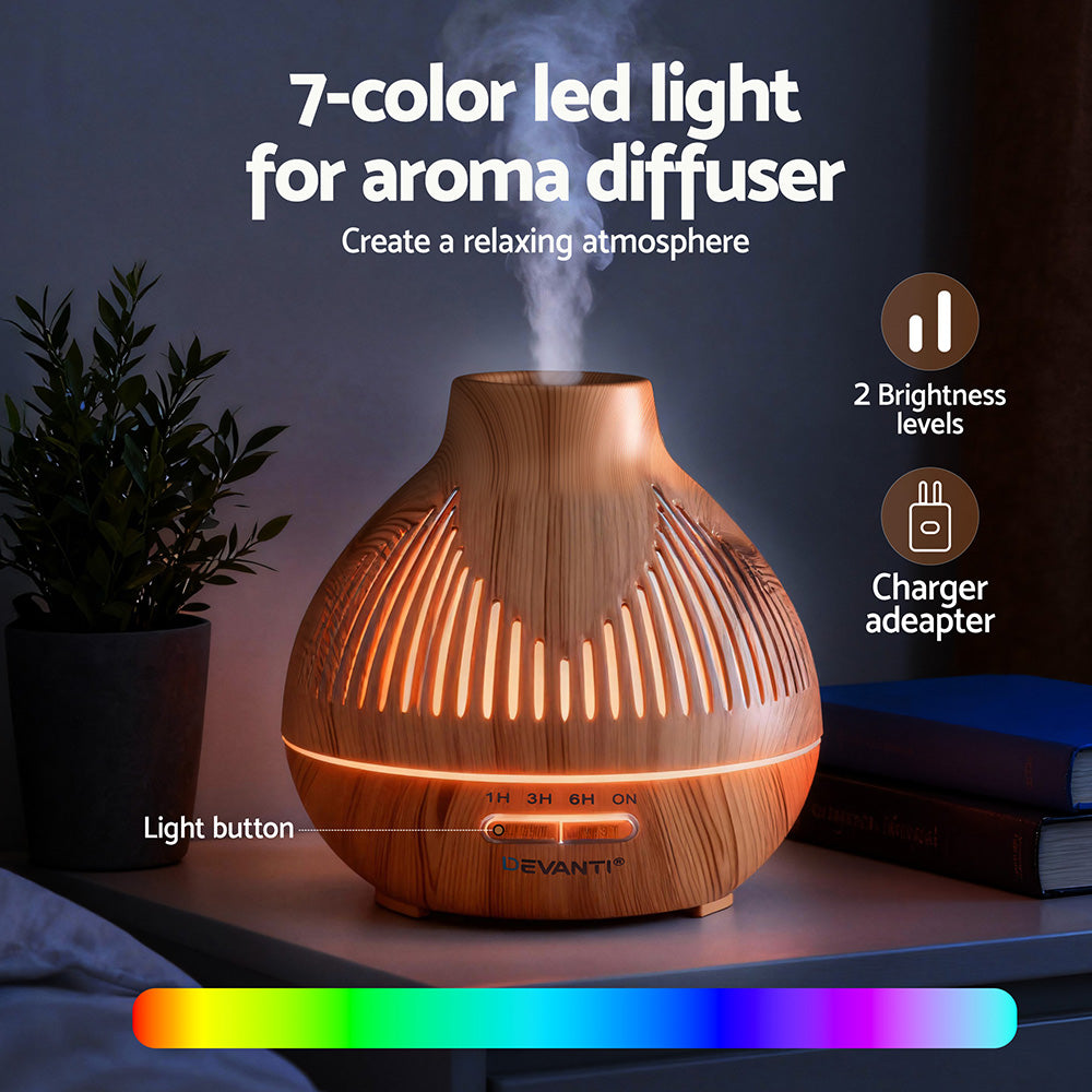 Ultrasonic Aroma Diffuser Aromatherapy 400ml LED Lights