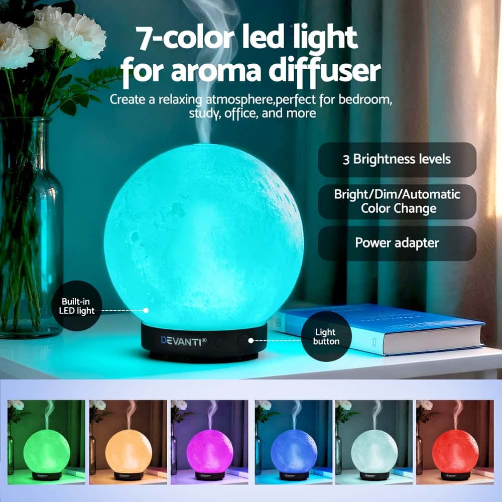 Best Ultrasonic Aroma Diffuser Aromatherapy Moon Lamp 100ml | Buy Online at Furniture Things Australia