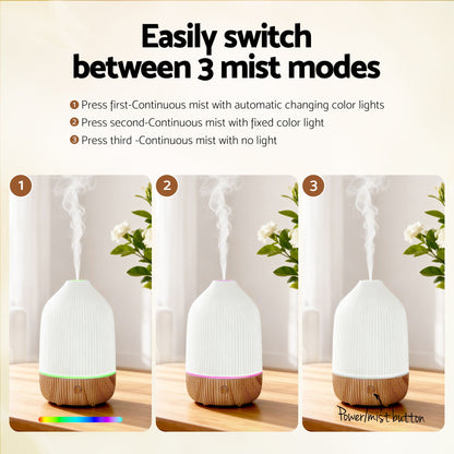 Ultrasonic Aroma Diffuser Aromatherapy 100ml LED Lights