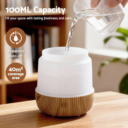 Ultrasonic Aroma Diffuser Aromatherapy 100ml LED Lights
