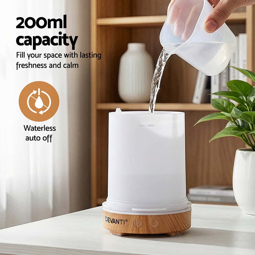 Best Ultrasonic Aroma Diffuser Aromatherapy 200ml LED Light | Buy Online at Furniture Things Australia