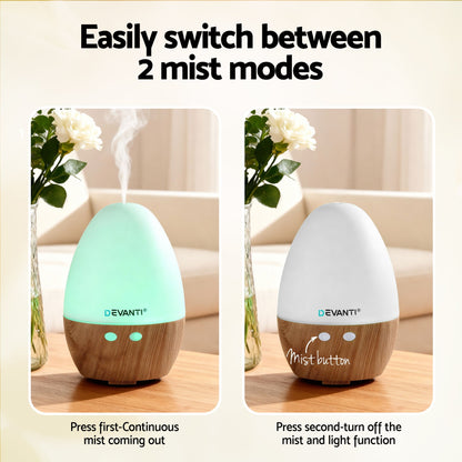 Ultrasonic Aroma Diffuser Aromatherapy 130ml LED Lights