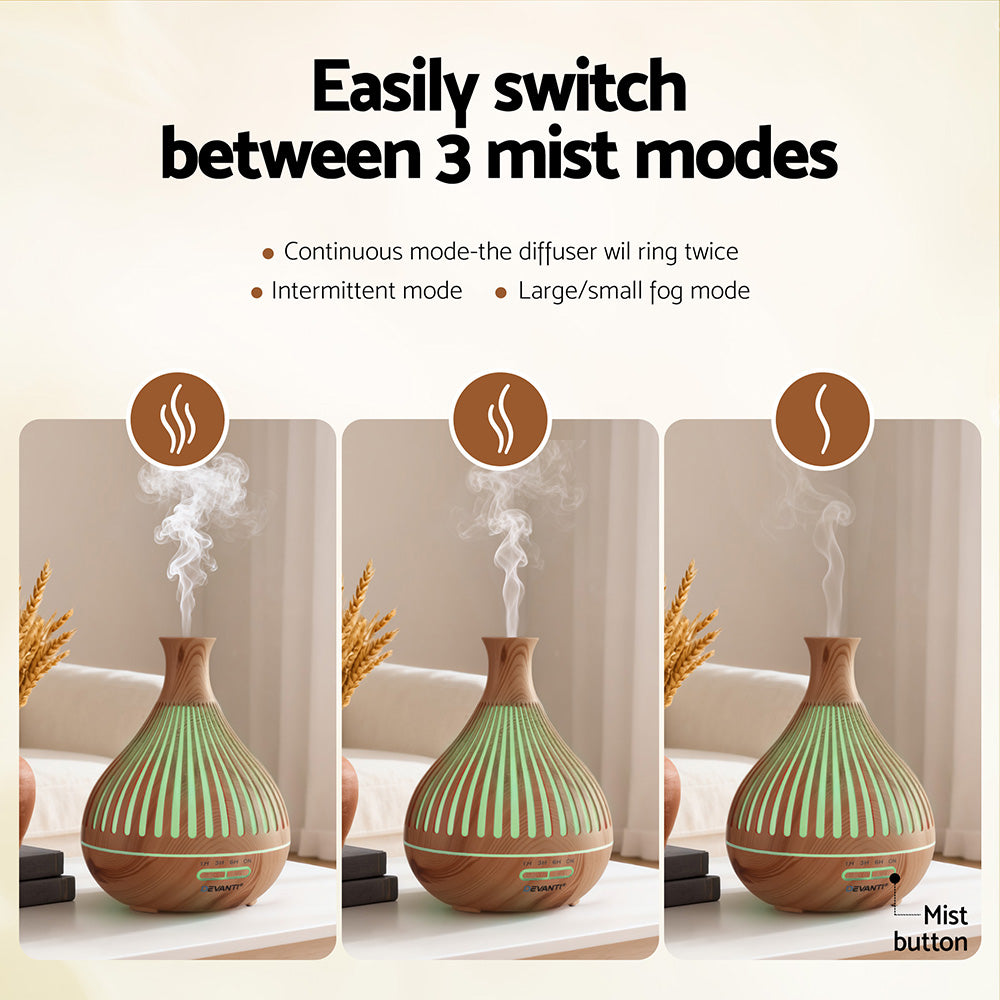 Ultrasonic Aroma Diffuser Aromatherapy 400ml LED Lights