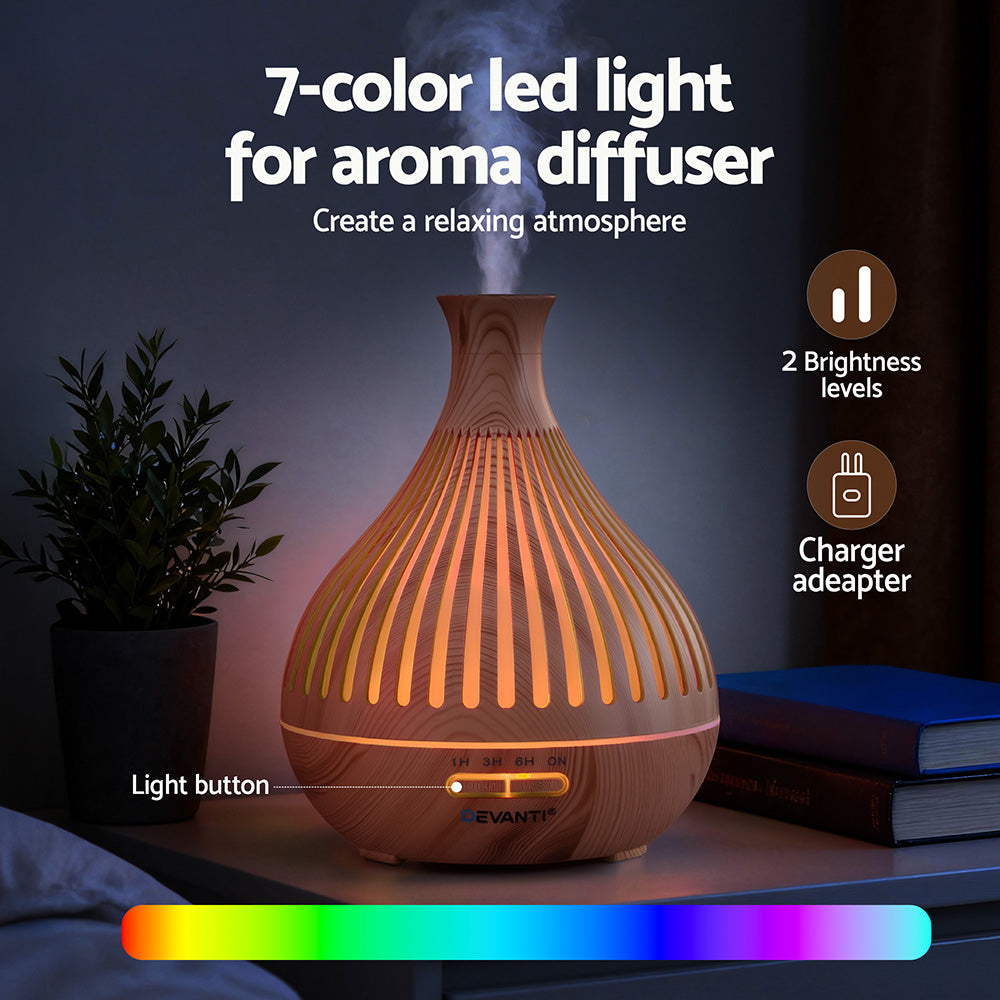 Ultrasonic Aroma Diffuser Aromatherapy 400ml LED Lights