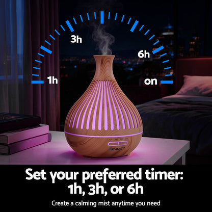 Ultrasonic Aroma Diffuser Aromatherapy 400ml LED Lights