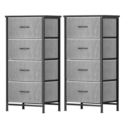 Best Set of 2 Chest of 4 Drawers Storage Dresser Tallboy Grey | Buy Online at Furniture Things Australia