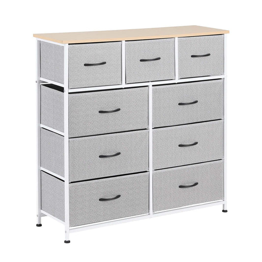 Best Chest of 9 Drawers Storage Dresser Tallboy Light Grey | Buy Online at Furniture Things Australia