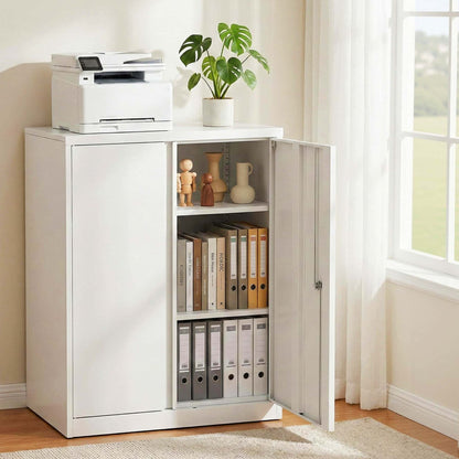 Best Steel Locker Cabinet Filing Mental Storage 3-Point Lock Adjustable Shelves White | Buy Online at Furniture Things A