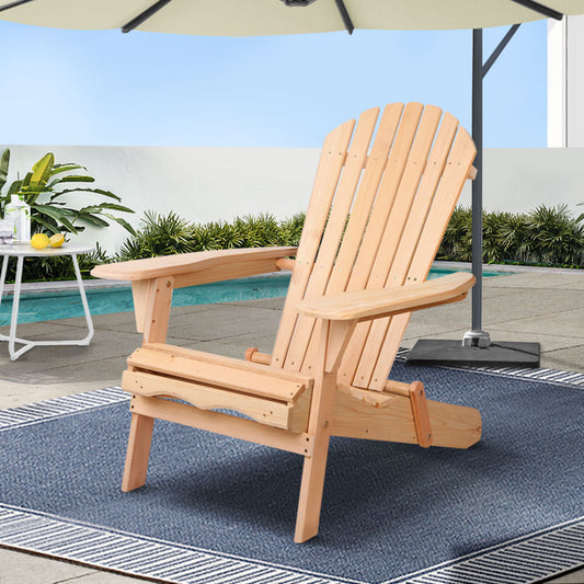 Outdoor Chairs Wooden Beach Chair Patio Furniture Garden Natural
