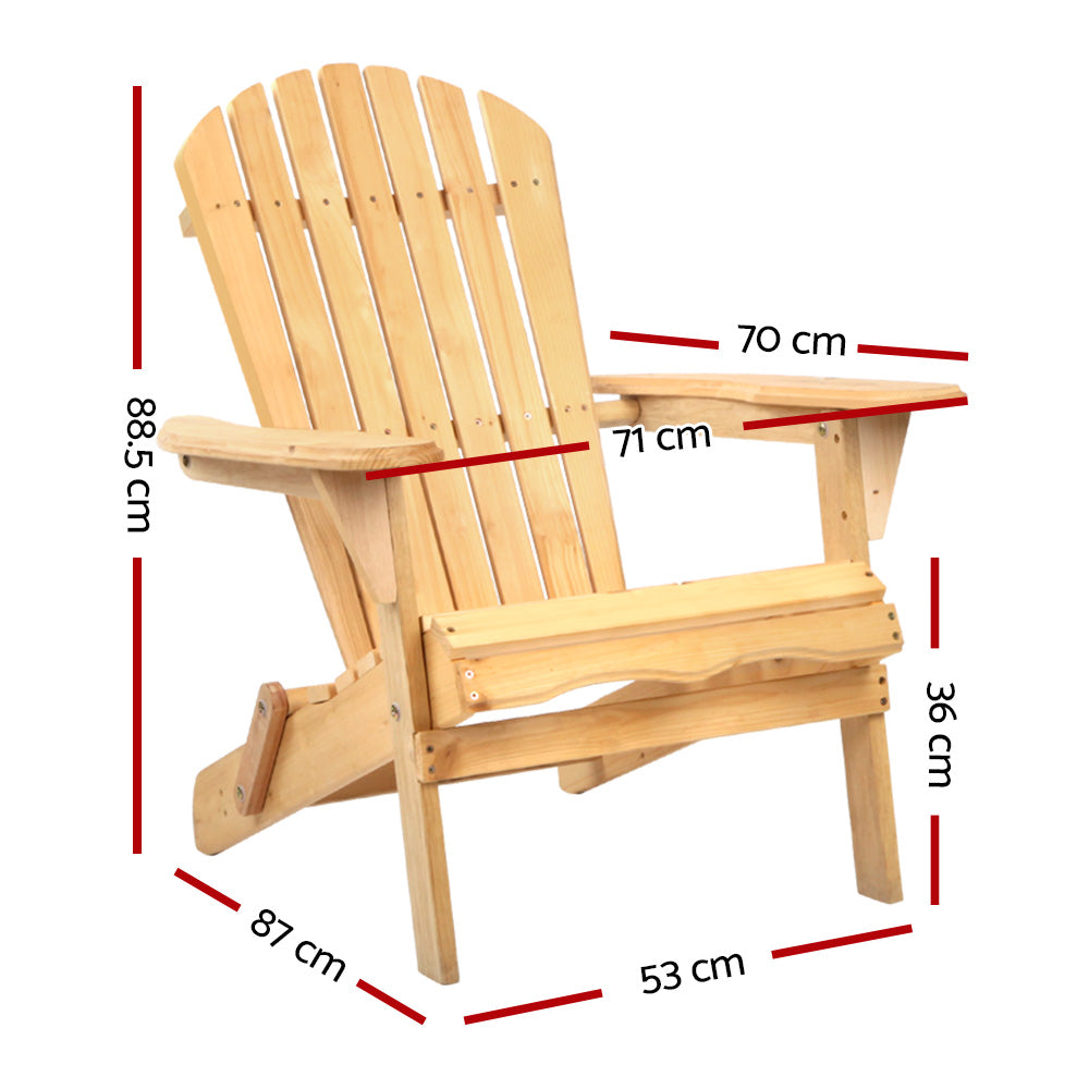Outdoor Chairs Wooden Beach Chair Patio Furniture Garden Natural