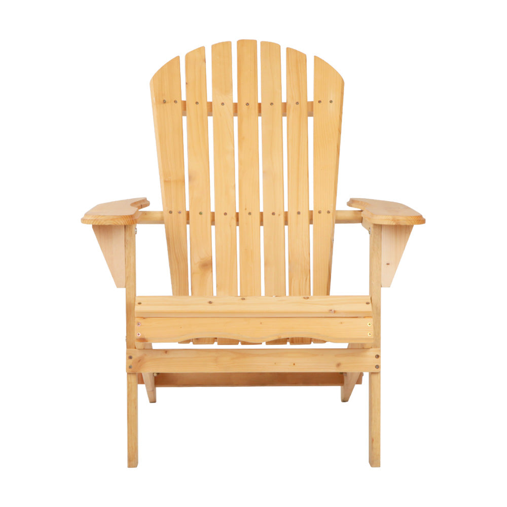 Outdoor Chairs Wooden Beach Chair Patio Furniture Garden Natural