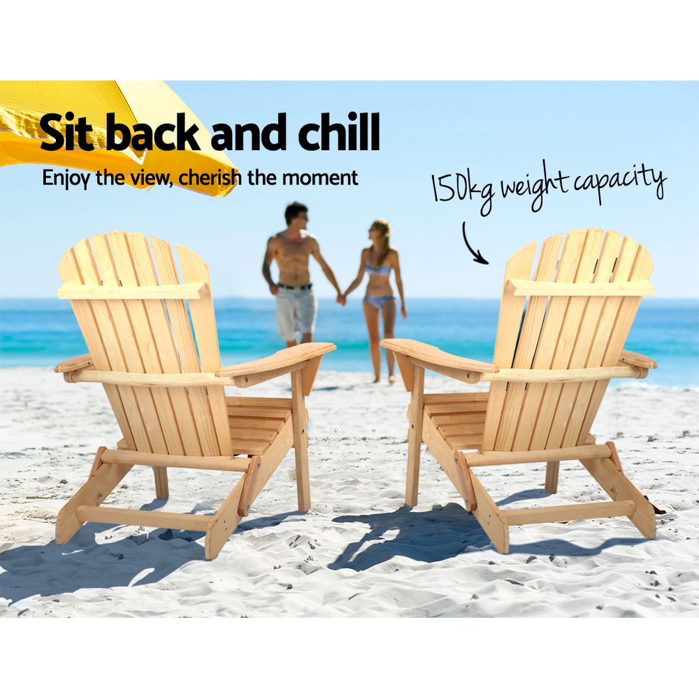 Outdoor Chairs Wooden Beach Chair Patio Furniture Garden Natural