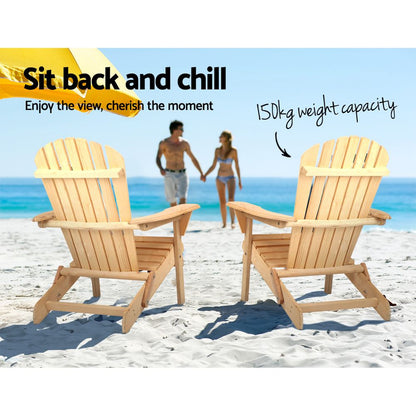 Outdoor Chairs Wooden Beach Chair Patio Furniture Garden Natural