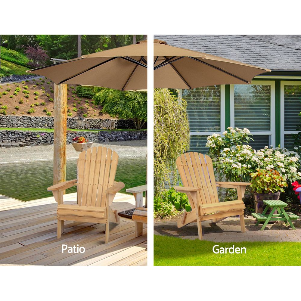 Outdoor Chairs Wooden Beach Chair Patio Furniture Garden Natural