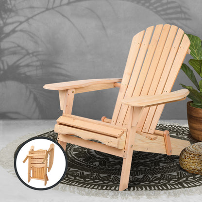 Outdoor Chairs Wooden Beach Chair Patio Furniture Garden Natural