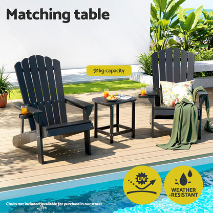 Outdoor Coffee Side Table HDPE Desk Patio Furniture Camping Garden Black