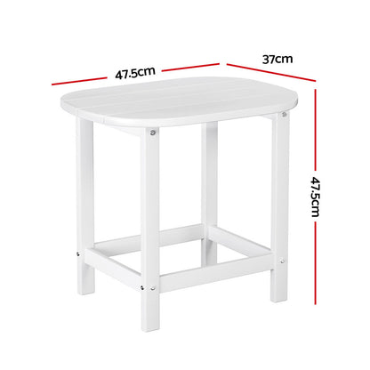 Outdoor Coffee Side Table HDPE Desk Patio Furniture Camping Garden White