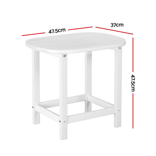 Outdoor Coffee Side Table HDPE Desk Patio Furniture Camping Garden White