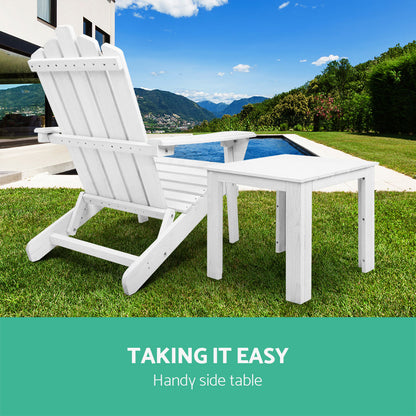 Coffee Side Table Wooden Desk Outdoor Furniture Camping Garden White