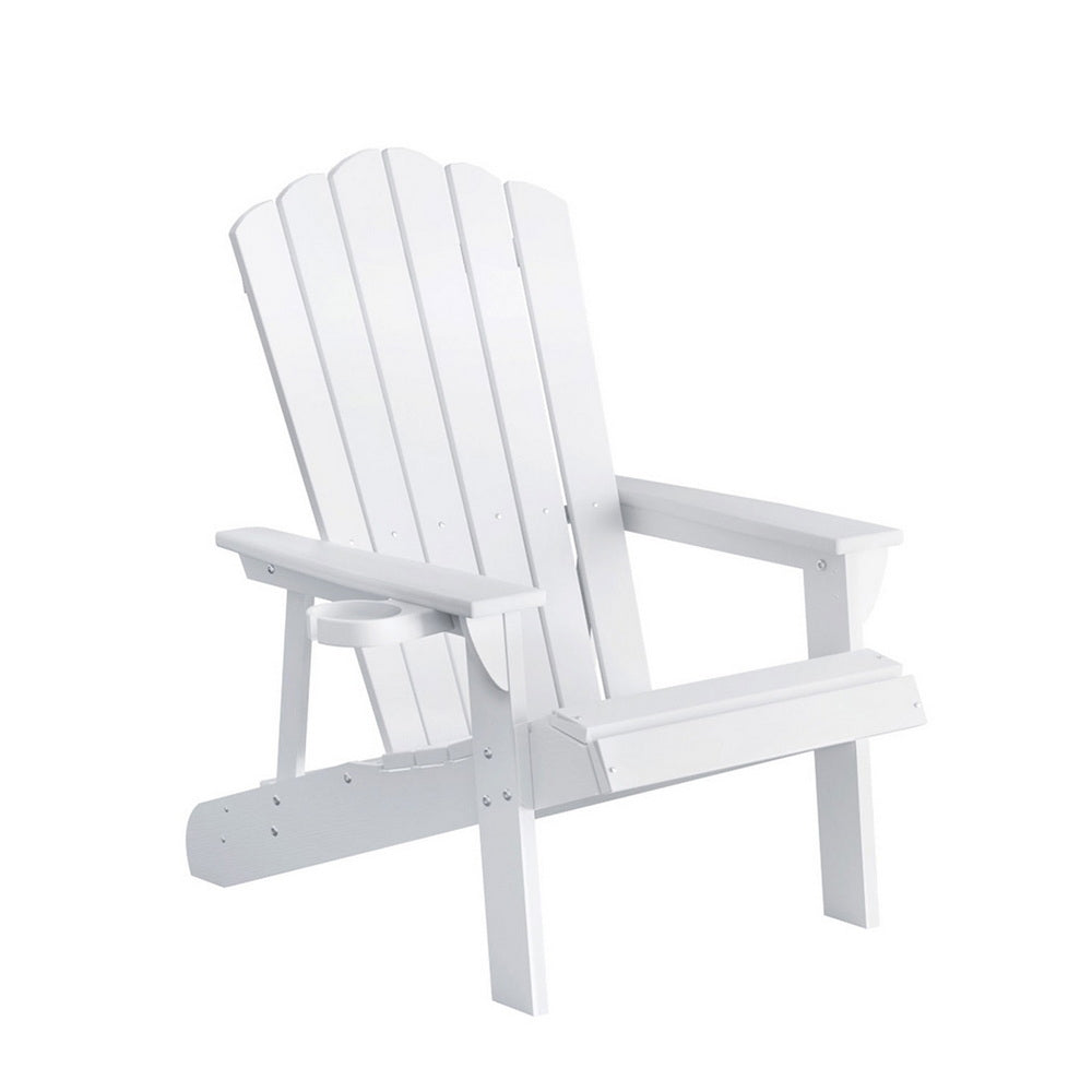 Outdoor Chairs HDPE  Beach Chair Sun Lounge Patio Furniture Garden white