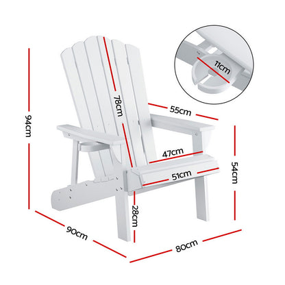 Outdoor Chairs HDPE  Beach Chair Sun Lounge Patio Furniture Garden white