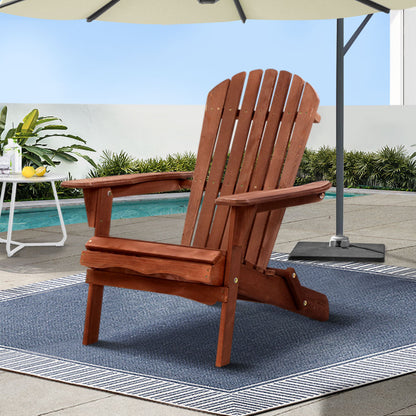 Outdoor Chairs Wooden Foldable Beach Chair Patio Furniture Brown