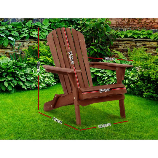 Best Outdoor Chairs Wooden Foldable Beach Chair Patio Furniture Brown | Buy Online at Furniture Things Australia