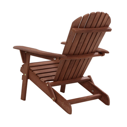 Outdoor Chairs Wooden Foldable Beach Chair Patio Furniture Brown