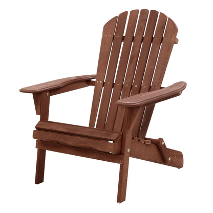Outdoor Chairs Wooden Foldable Beach Chair Patio Furniture Brown