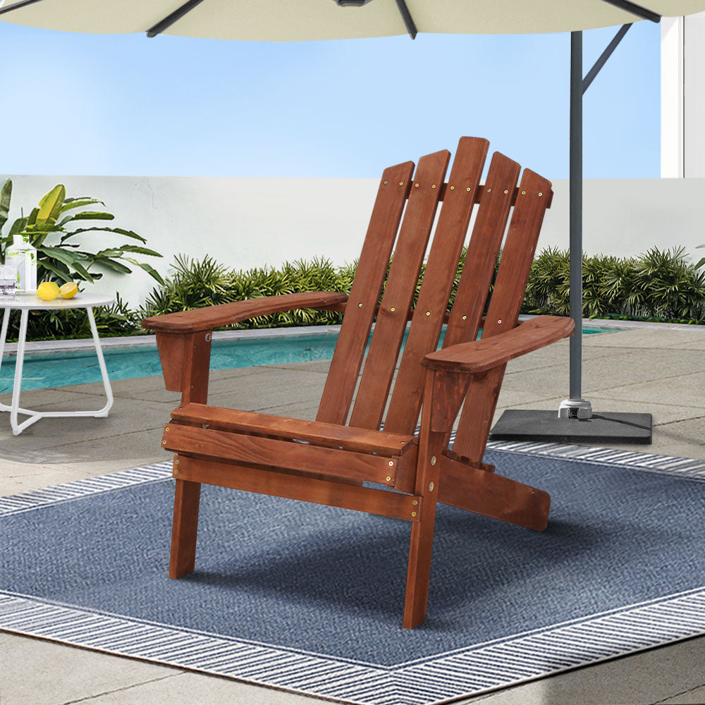 Outdoor Chairs Wooden Beach Chair Patio Furniture Garden Brown