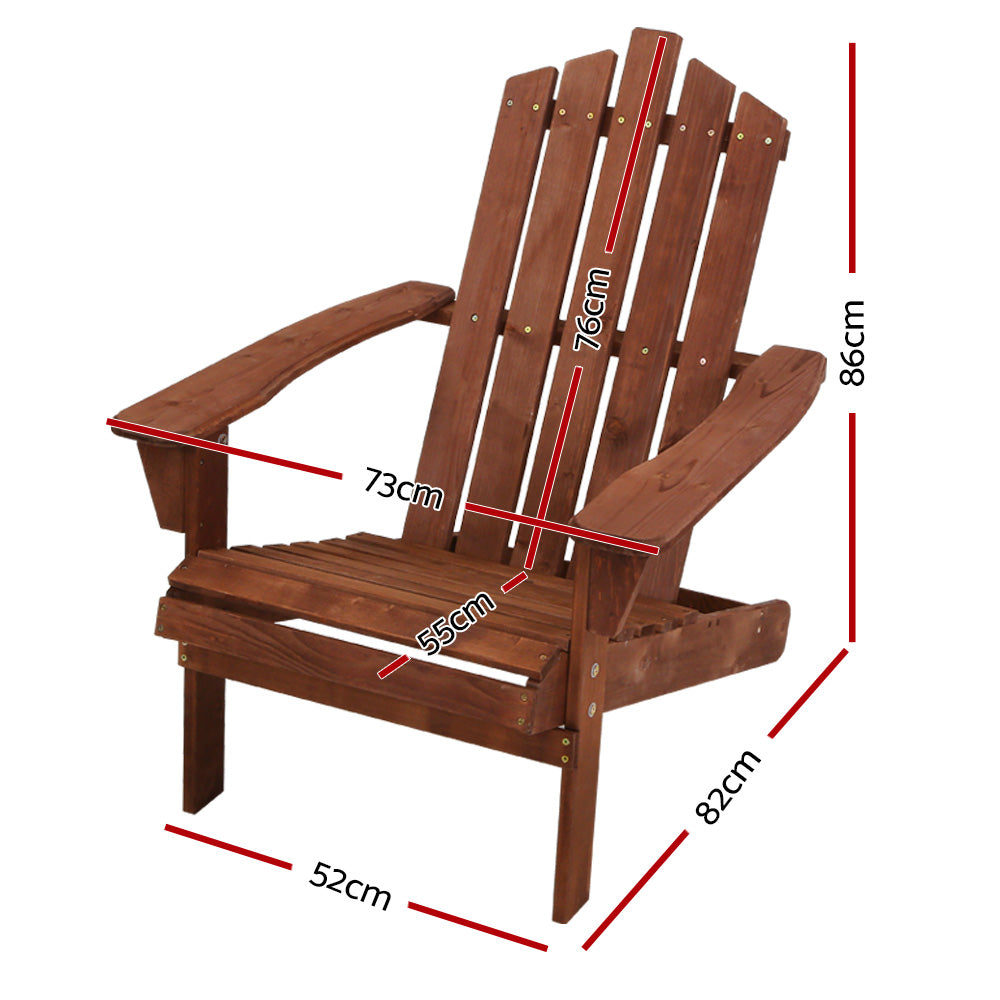 Outdoor Chairs Wooden Beach Chair Patio Furniture Garden Brown