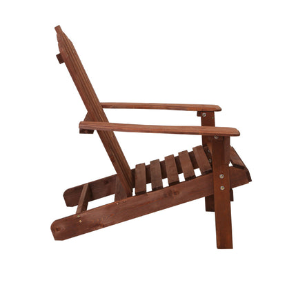 Outdoor Chairs Wooden Beach Chair Patio Furniture Garden Brown
