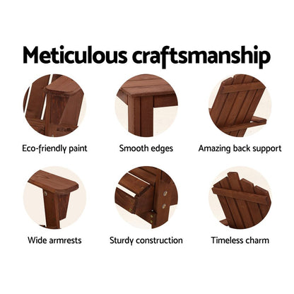 Outdoor Chairs Wooden Beach Chair Patio Furniture Garden Brown