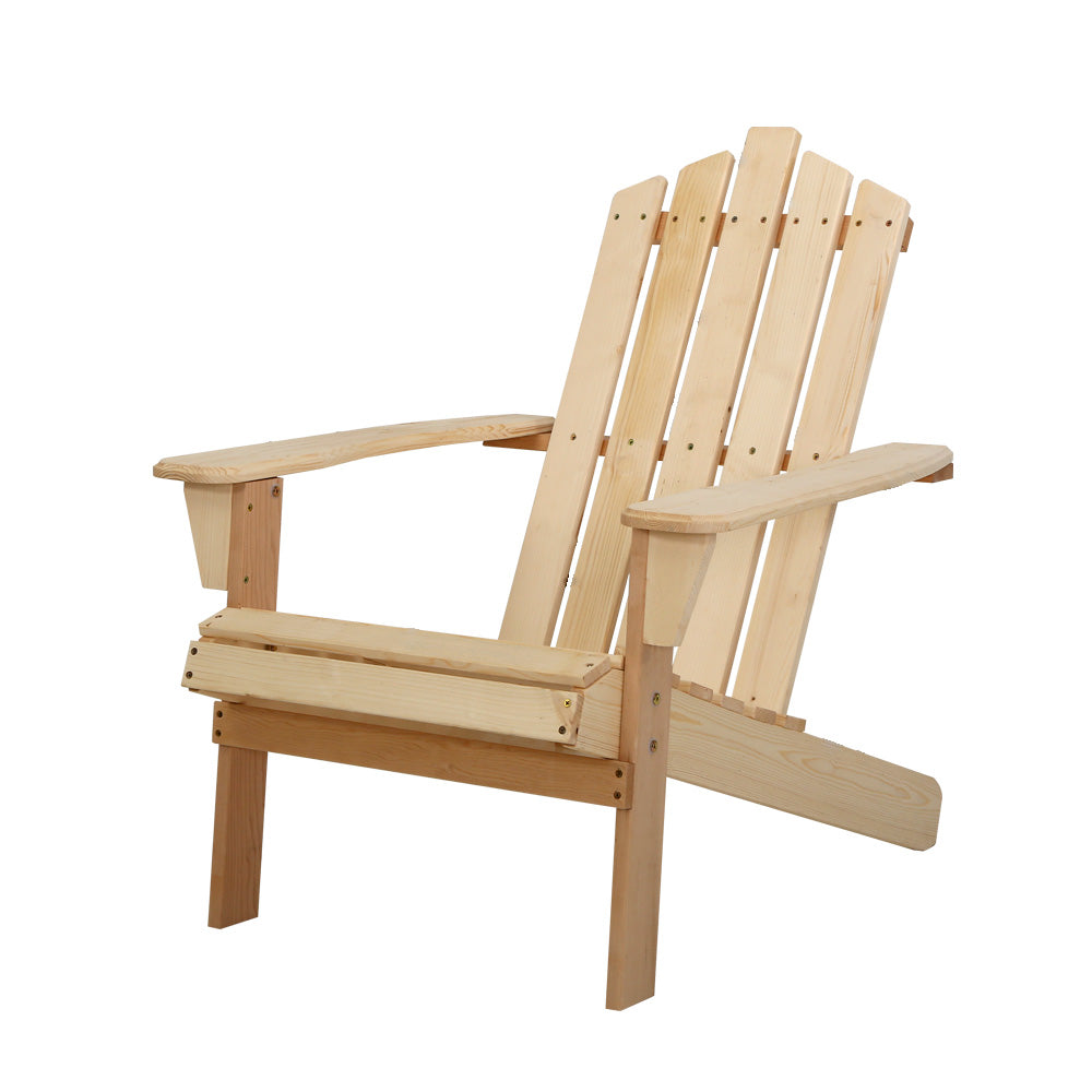 Outdoor Chairs Wooden Beach Chair Patio Furniture Garden Natural