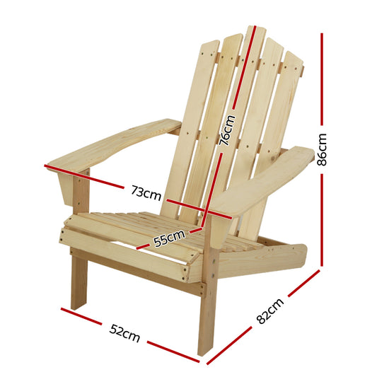 Outdoor Chairs Wooden Beach Chair Patio Furniture Garden Natural