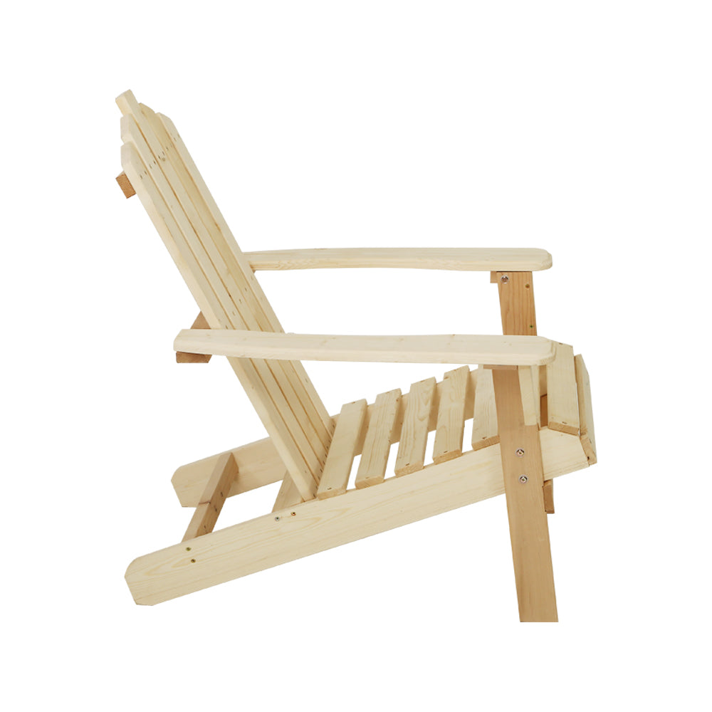 Outdoor Chairs Wooden Beach Chair Patio Furniture Garden Natural