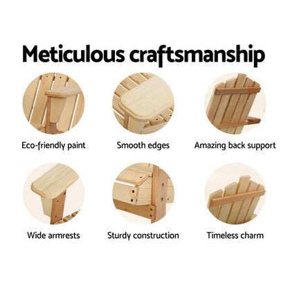 Outdoor Chairs Wooden Beach Chair Patio Furniture Garden Natural
