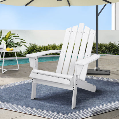 Outdoor Chairs Wooden Beach Chair Patio Furniture Garden White