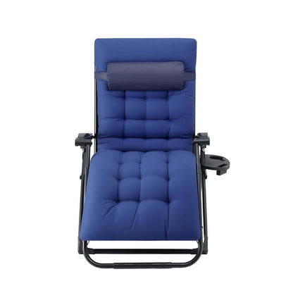 Best Sun Lounge Lounger Folding Camping Zero Gravity Chair Outdoor Furniture XL Blue | Buy Online at Furniture Things Au