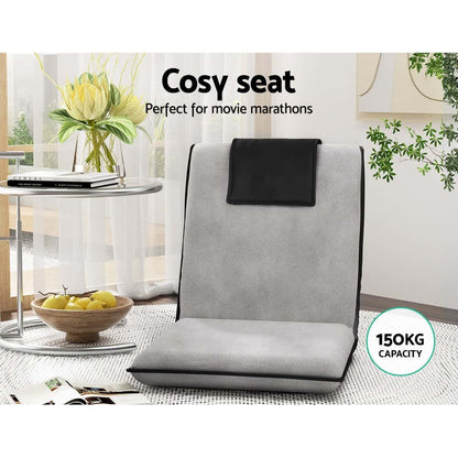Best Floor Lounge Sofa Bed Couch Recliner Chair Folding Chair Cushion Grey | Buy Online at Furniture Things Australia