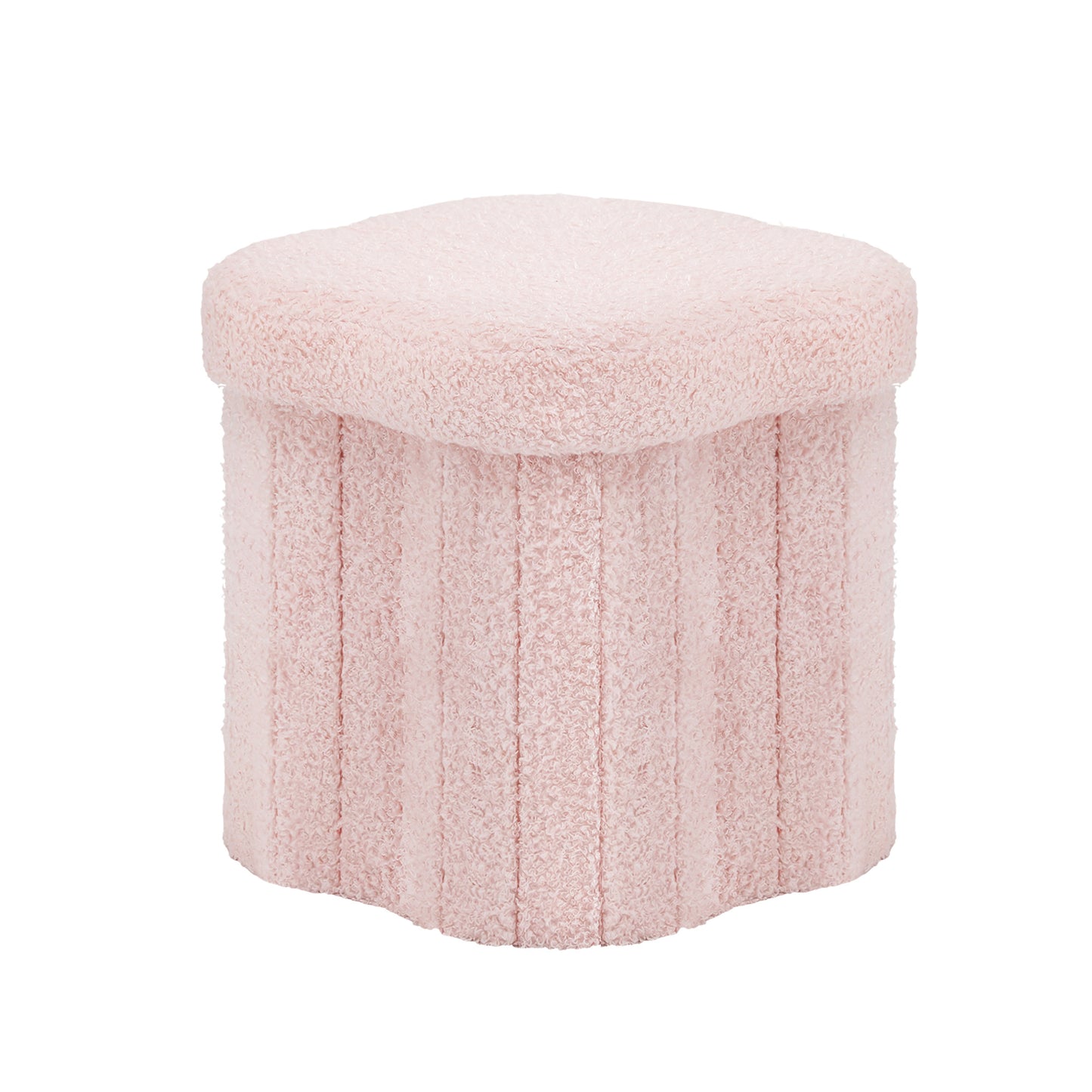 Storage Ottoman Foot Stool Foldable Pink