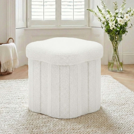 Best Storage Ottoman Foot Stool Foldable White | Buy Online at Furniture Things Australia
