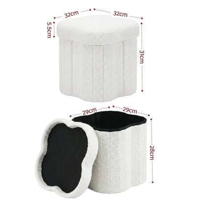 Best Storage Ottoman Foot Stool Foldable White | Buy Online at Furniture Things Australia