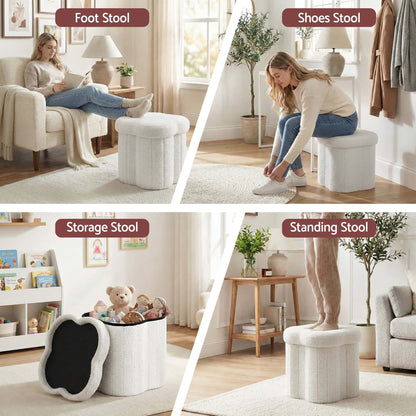 Best Storage Ottoman Foot Stool Foldable White | Buy Online at Furniture Things Australia